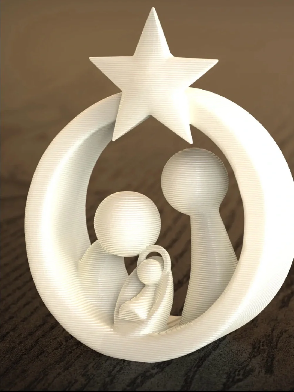 Neutral White Minimalist Nativity Ornament - Unbranded it will be white
